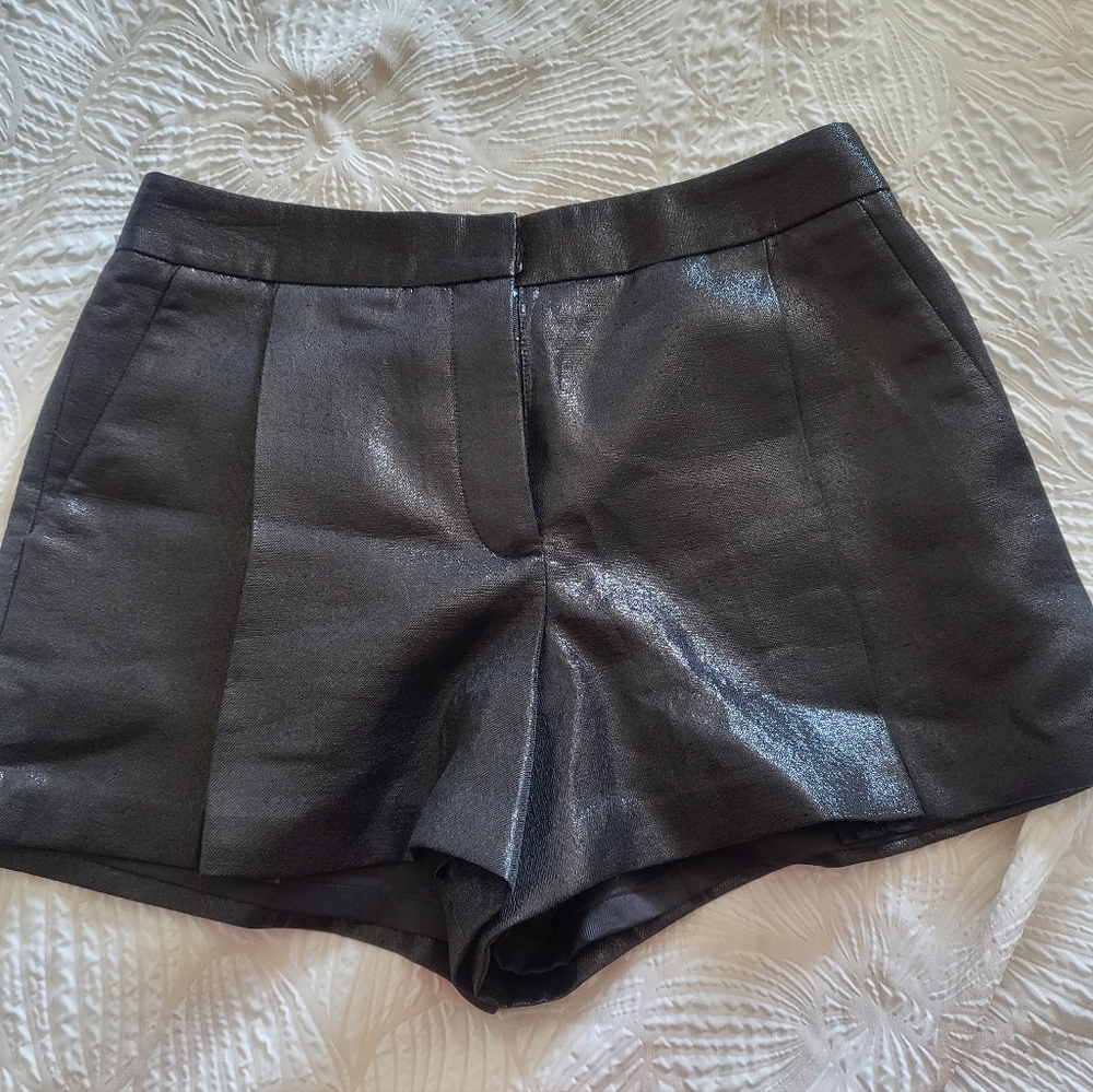 A/X Armani Exchange Shimmering Black High Waist Shorts